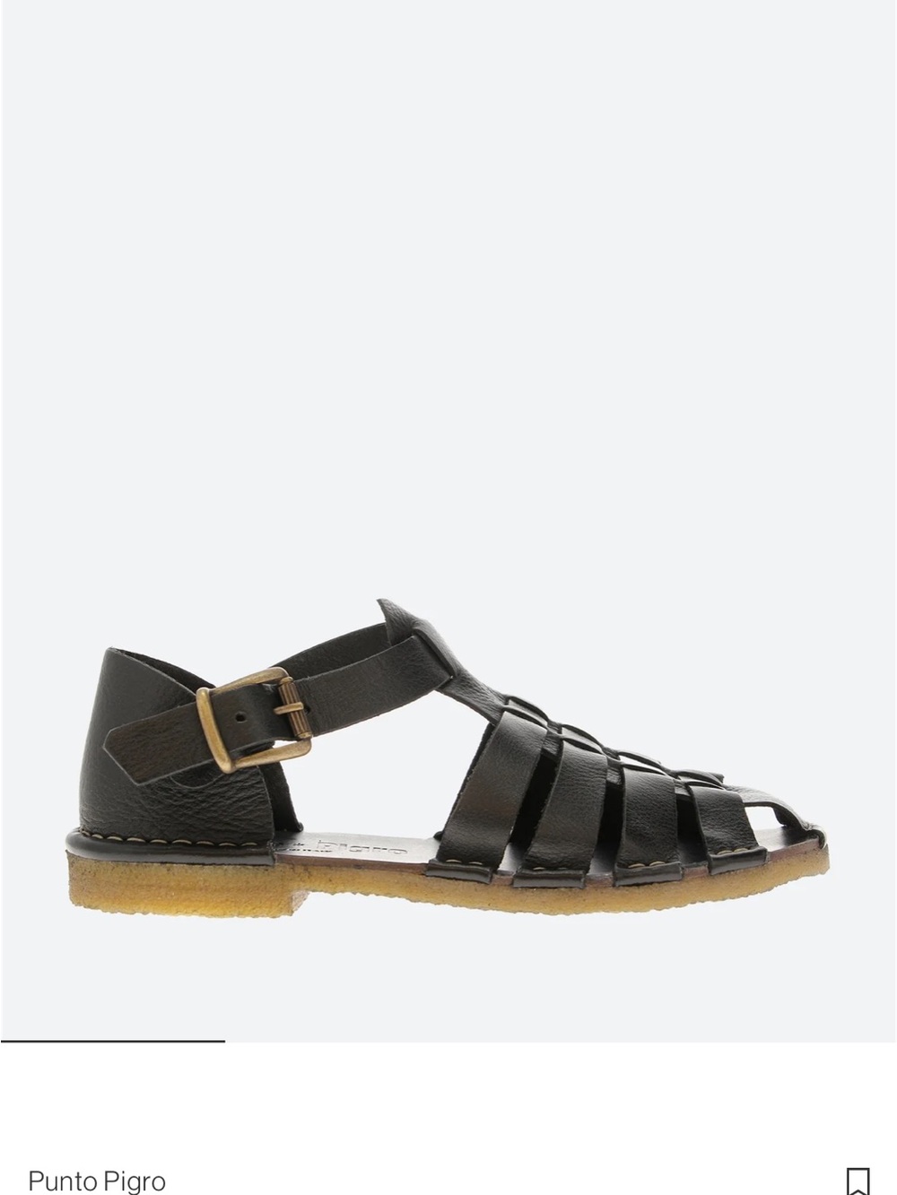 Women's Black Leather Fisherman Sandals made in Italy